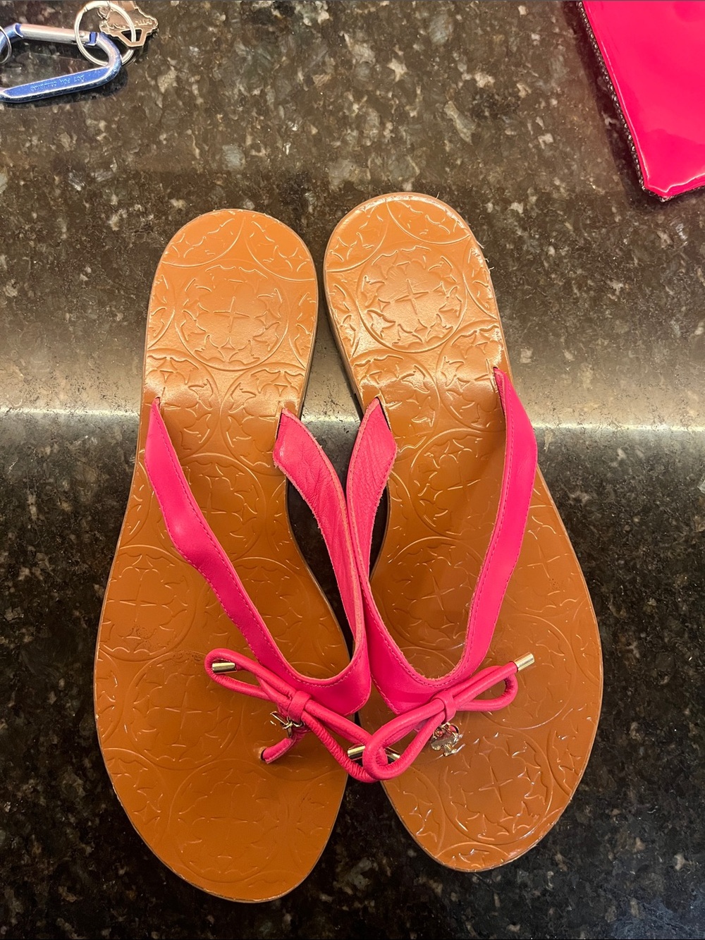 kate spade Bright Pink Leather Tie-Front Sandals